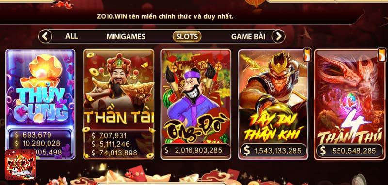 Các sản phẩm game Slot cực thú vị trên ZoWin